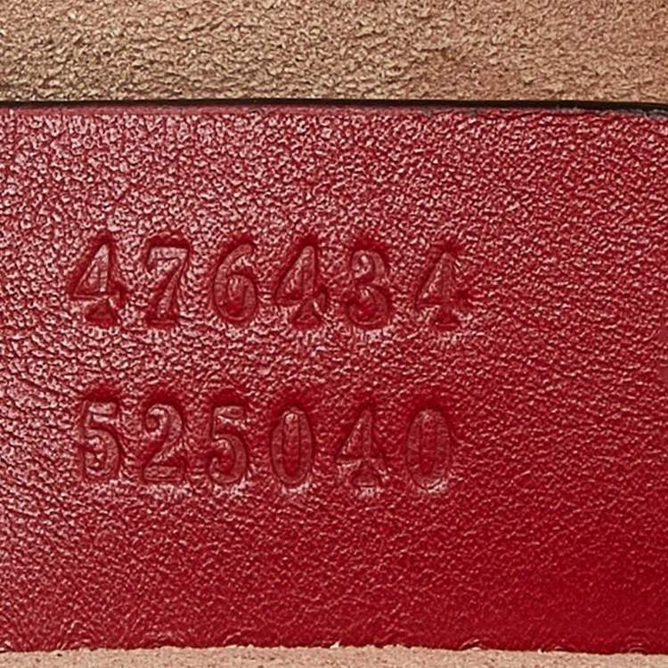 Pre Owned Gucci Red Matelassé Leather GG Marmont Belt Bag
