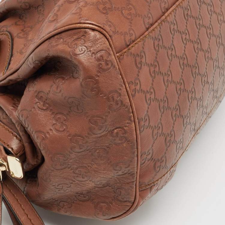 مملوكة مسبقًا Gucci Brown Guccissima Leather Medium Sukey Satchel