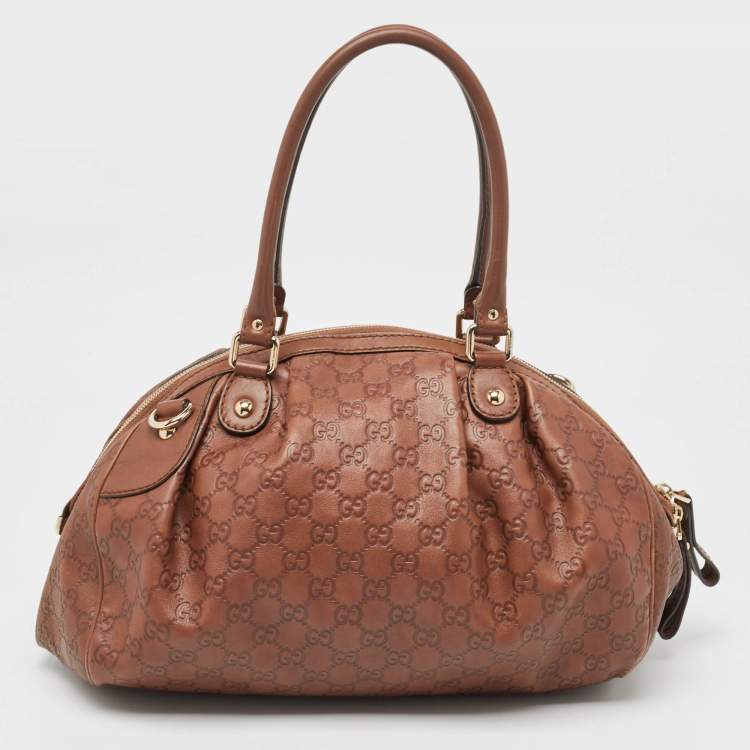 مملوكة مسبقًا Gucci Brown Guccissima Leather Medium Sukey Satchel