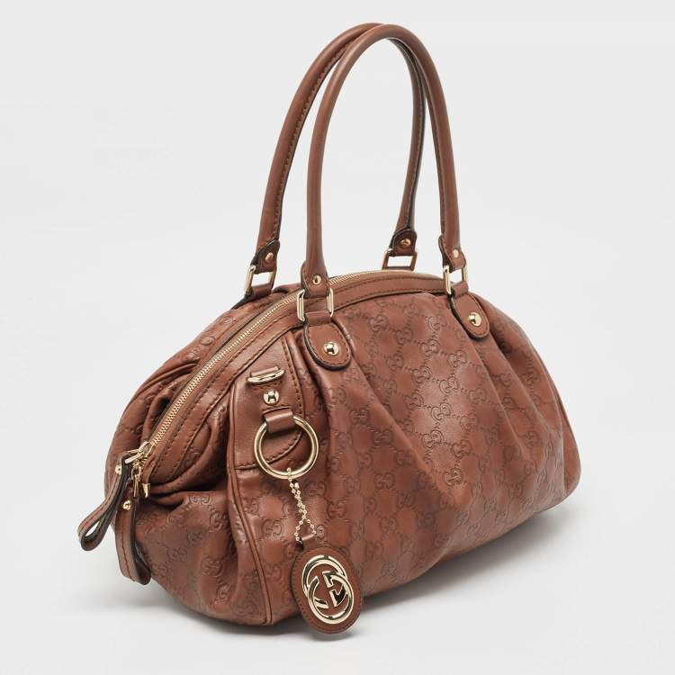 مملوكة مسبقًا Gucci Brown Guccissima Leather Medium Sukey Satchel