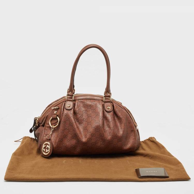 مملوكة مسبقًا Gucci Brown Guccissima Leather Medium Sukey Satchel