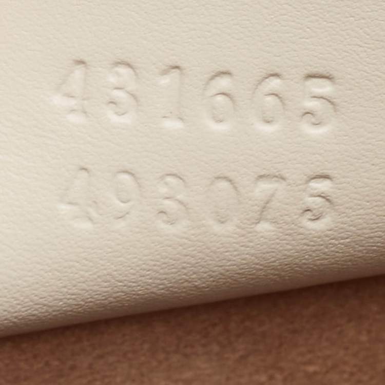 Pre Owned Gucci White Leather Floral Embroidered Medium Sylvie Top Handle Bag