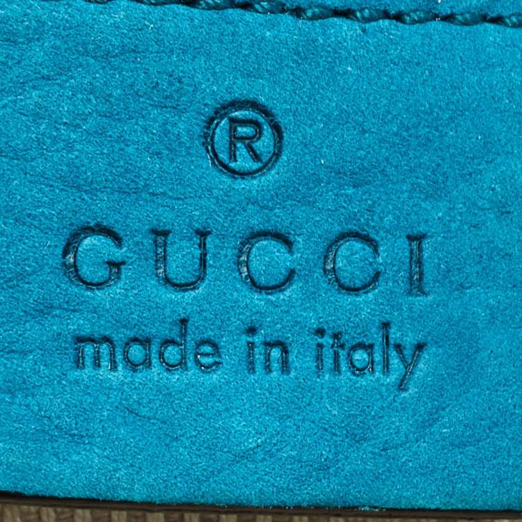 Pre Owned Gucci Teal Nubuck Leather Medium Soho Chain Tote