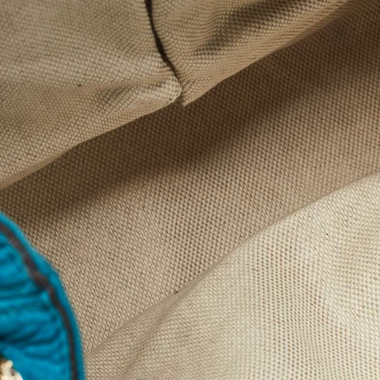 Pre Owned Gucci Teal Nubuck Leather Medium Soho Chain Tote