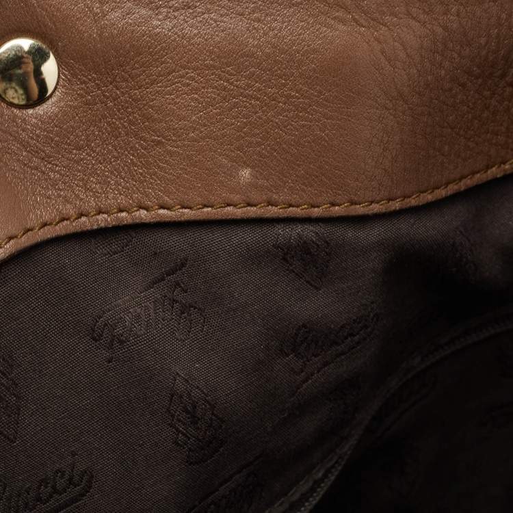Pre Owned Gucci Brown Guccissima Leather Large Sukey Tote