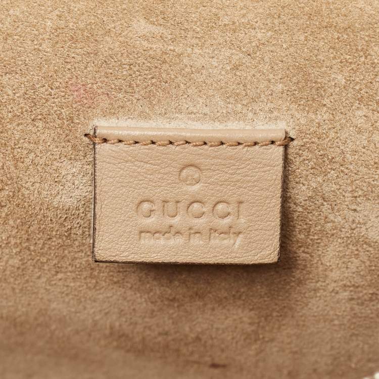 Pre Owned Gucci Beige GG Supreme Canvas and Suede Small Dionysus Shoulder Bag