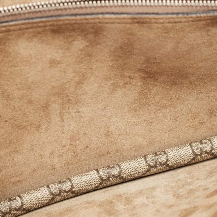 Pre Owned Gucci Beige GG Supreme Canvas and Suede Small Dionysus Shoulder Bag