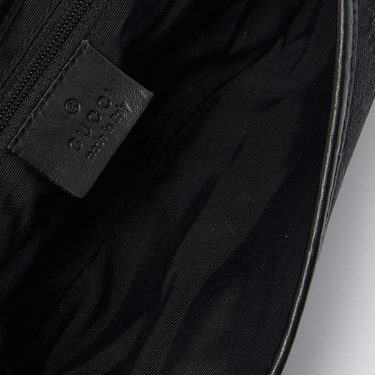 Pre Owned Gucci Black GG Canvas and Leather Jackie O Hobo