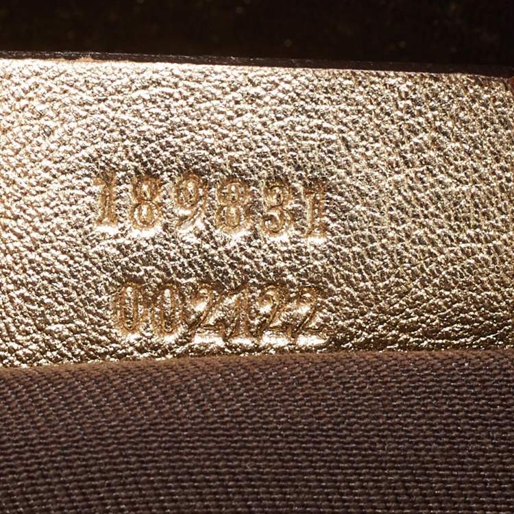 Pre Owned Gucci Beige/Gold GG Canvas and Leather D Ring Satchel