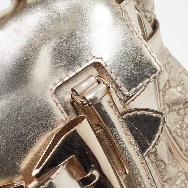 Pre Owned Gucci Gold Guccissima Leather Large Queen Satchel