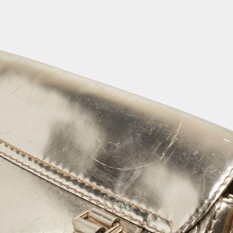 Pre Owned Gucci Gold Guccissima Leather Large Queen Satchel