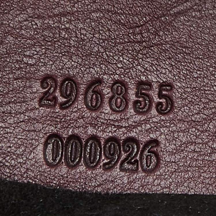 Pre Owned Gucci Two Tone Burgundy Leather Stirrup Shoulder Bag