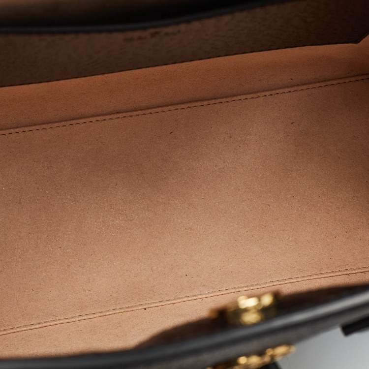 Pre Owned Gucci Black Leather Small Diana Tote