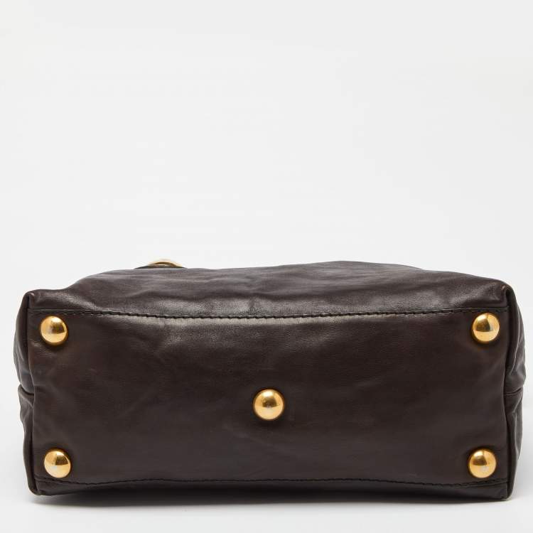 مملوكة مسبقًا Gucci Dark Brown Leather Babouska Tote