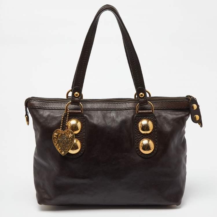 مملوكة مسبقًا Gucci Dark Brown Leather Babouska Tote