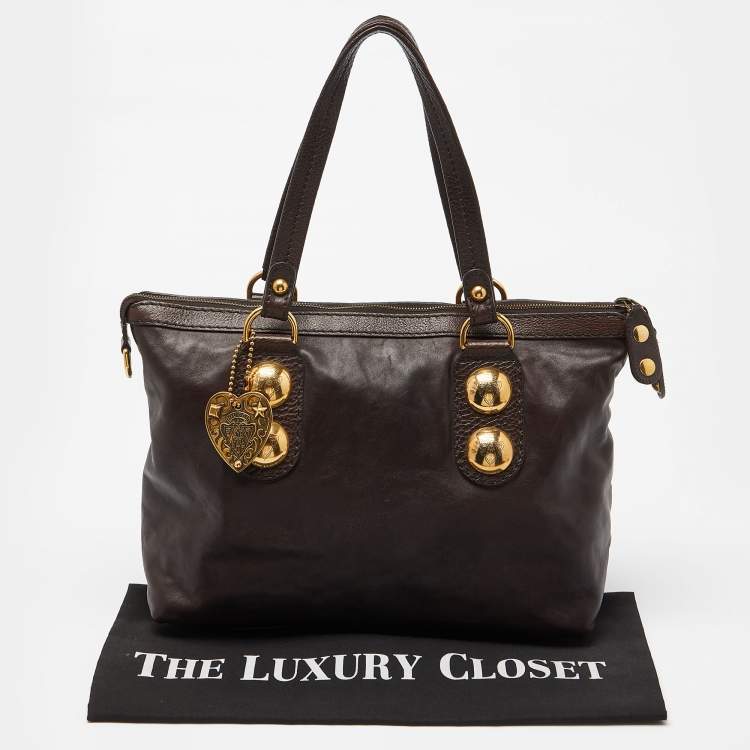 مملوكة مسبقًا Gucci Dark Brown Leather Babouska Tote