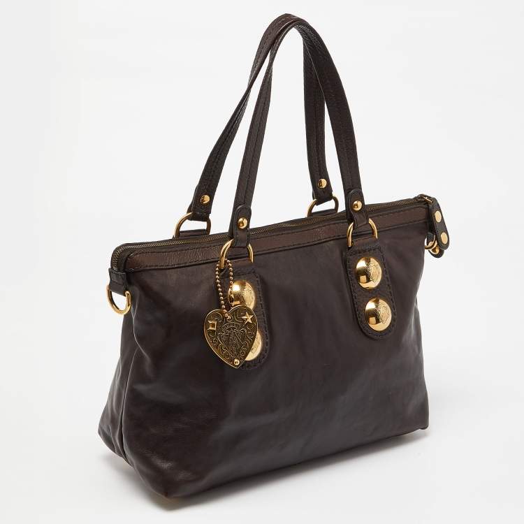 مملوكة مسبقًا Gucci Dark Brown Leather Babouska Tote