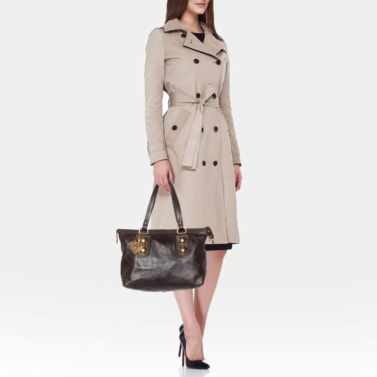 مملوكة مسبقًا Gucci Dark Brown Leather Babouska Tote