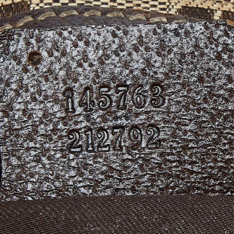 Pre Owned Gucci Beige/Ebony Horsebit Print Canvas and Leather Mini Hobo