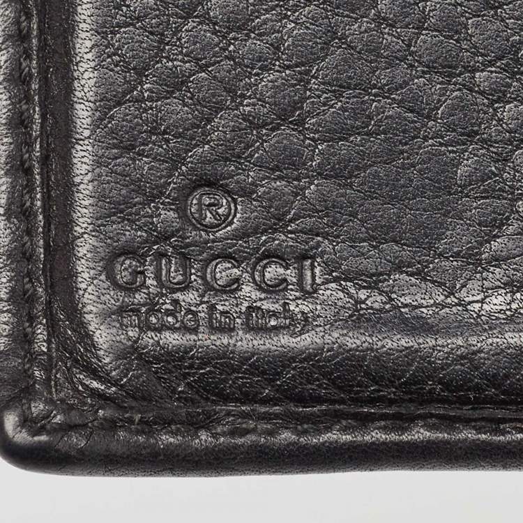 Pre Owned Gucci Black Leather Soho Trifold Wallet