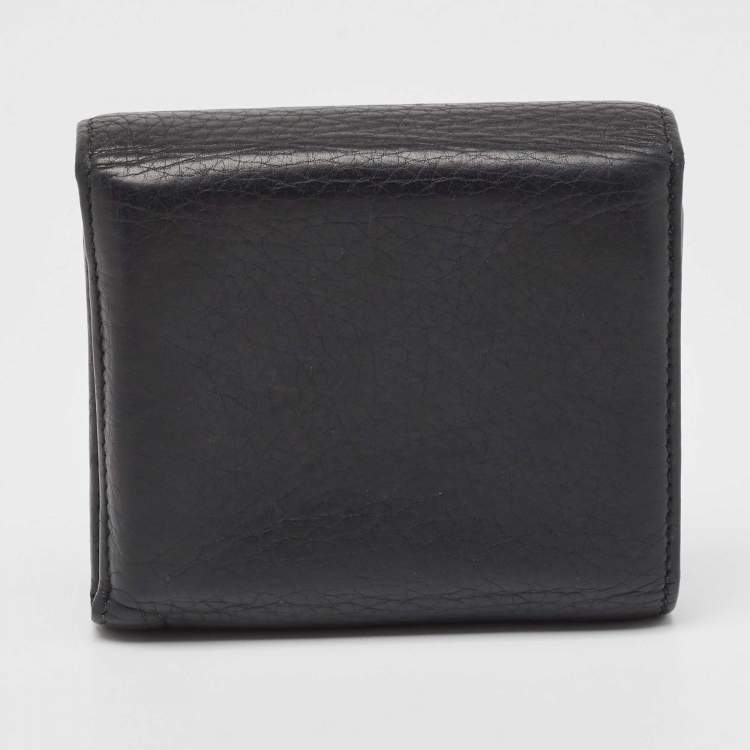 Pre Owned Gucci Black Leather Soho Trifold Wallet