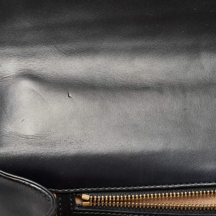 مملوكة مسبقًا Gucci Black Guccissima Leather Medium Padlock Shoulder Bag