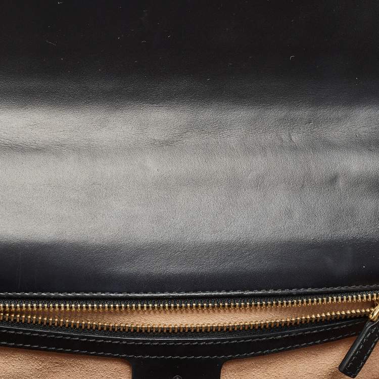 مملوكة مسبقًا Gucci Black Guccissima Leather Medium Padlock Shoulder Bag