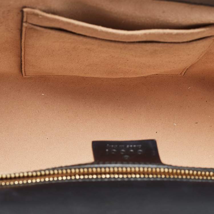 مملوكة مسبقًا Gucci Black Guccissima Leather Medium Padlock Shoulder Bag