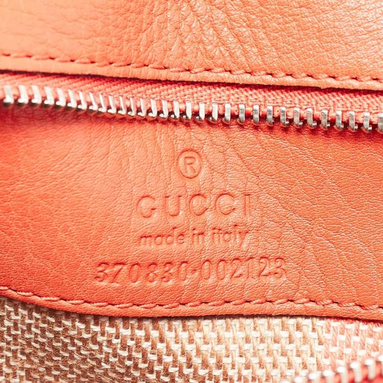 Pre Owned Gucci Orange Leather Large Bamboo Daily Top Handle Bag