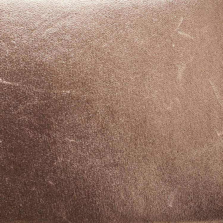 Pre Owned Gucci Rose Gold Leather Crystals Broadway Clutch Bag