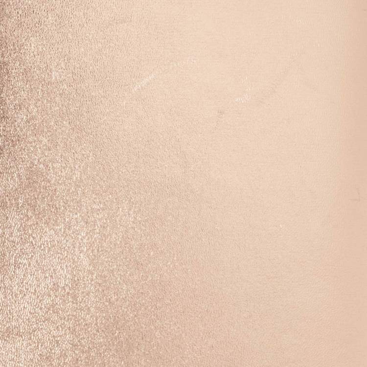 Pre Owned Gucci Rose Gold Leather Crystals Broadway Clutch Bag