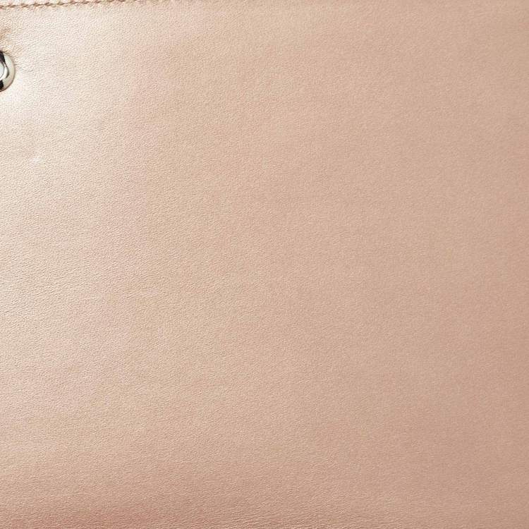 Pre Owned Gucci Rose Gold Leather Crystals Broadway Clutch Bag