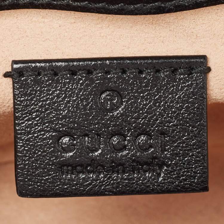 Pre Owned Gucci Tricolor Matelassé Leather Super Mini GG Marmont Torchon Bag