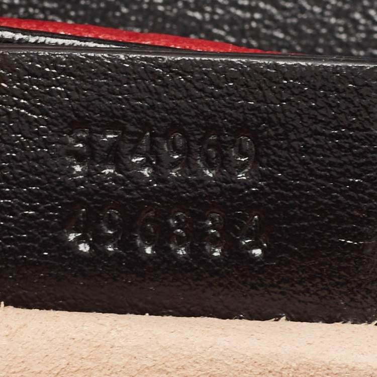 Pre Owned Gucci Tricolor Matelassé Leather Super Mini GG Marmont Torchon Bag