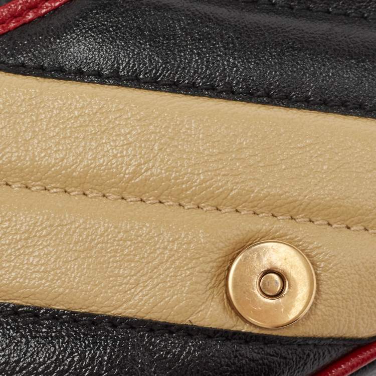 Pre Owned Gucci Tricolor Matelassé Leather Super Mini GG Marmont Torchon Bag