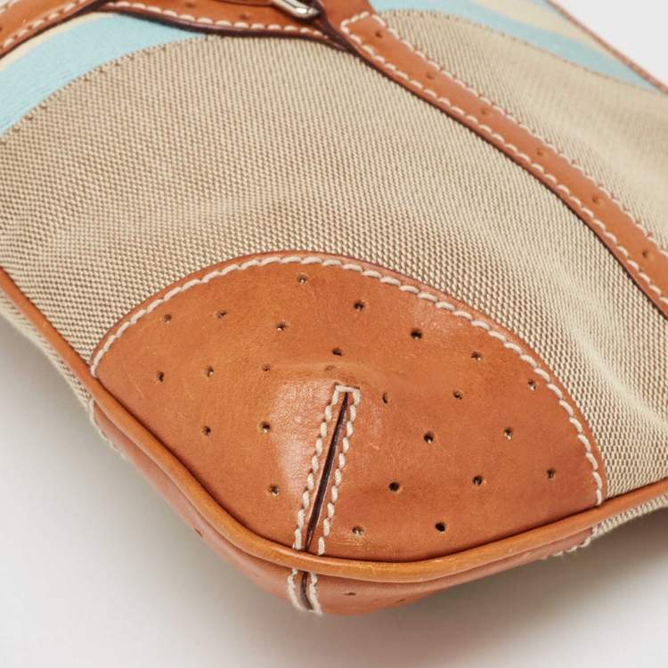 Pre Owned Gucci Tricolor Canvas and Leather GG Reins Hobo