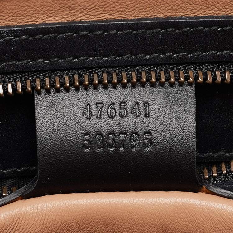 Pre Owned Gucci Black Water Snake Small Queen Margaret Top Handle Bag