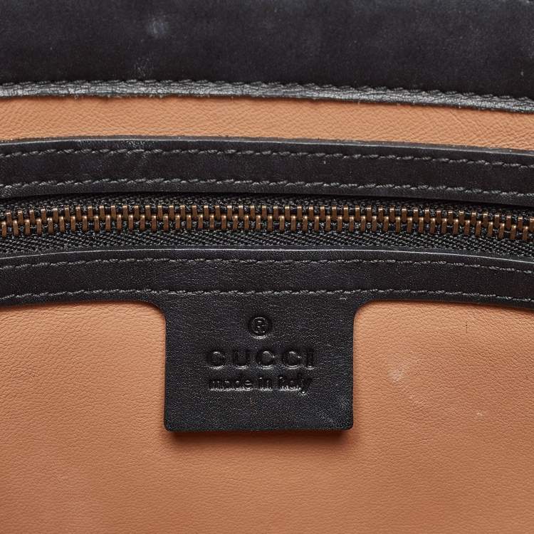 Pre Owned Gucci Black Water Snake Small Queen Margaret Top Handle Bag
