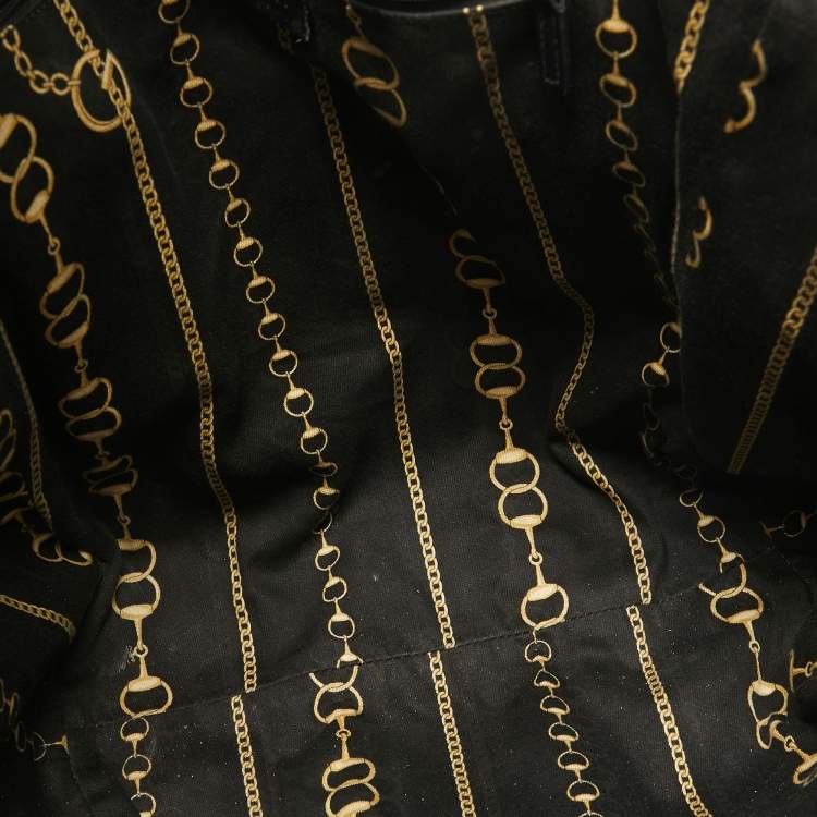 Pre Owned Gucci Black Patent Leather Vanity Tote