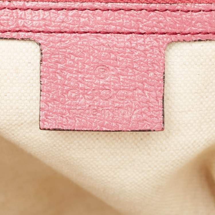 Pre Owned Gucci Fuchsia/Beige GG Canvas and Leather Bree Bag