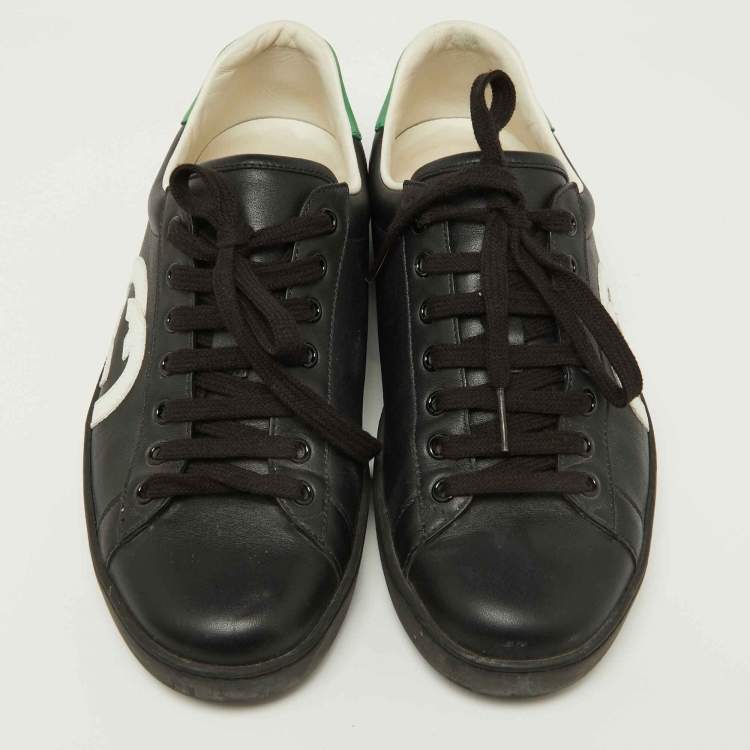 Pre Owned Gucci Tri Color Leather Low Top Sneakers Size 41.5