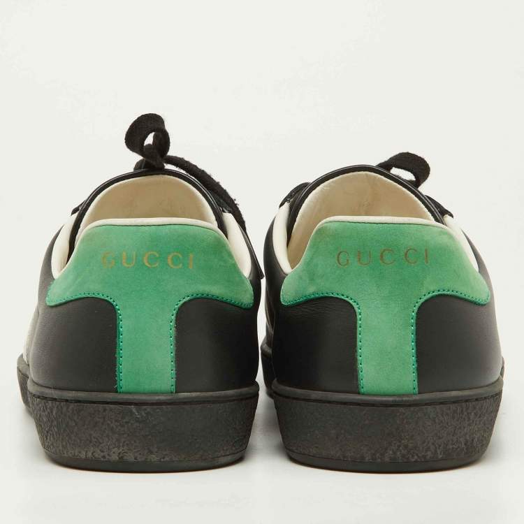 Pre Owned Gucci Tri Color Leather Low Top Sneakers Size 41.5