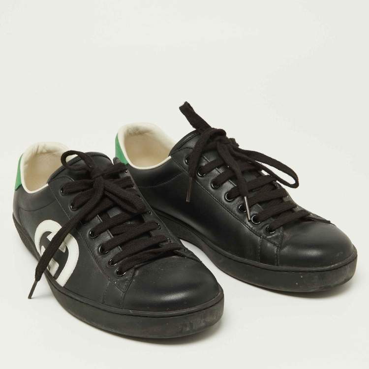 Pre Owned Gucci Tri Color Leather Low Top Sneakers Size 41.5