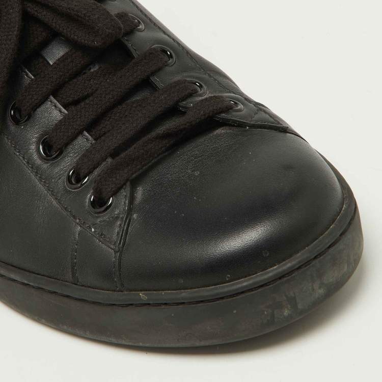 Pre Owned Gucci Tri Color Leather Low Top Sneakers Size 41.5