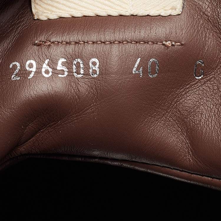 Pre Owned Gucci Brown Patent GG High Top Sneakers Size 40