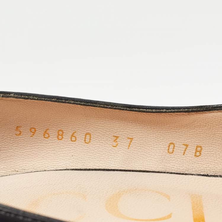 Pre Owned Gucci Black Leather GG Zumi Pumps Size 37