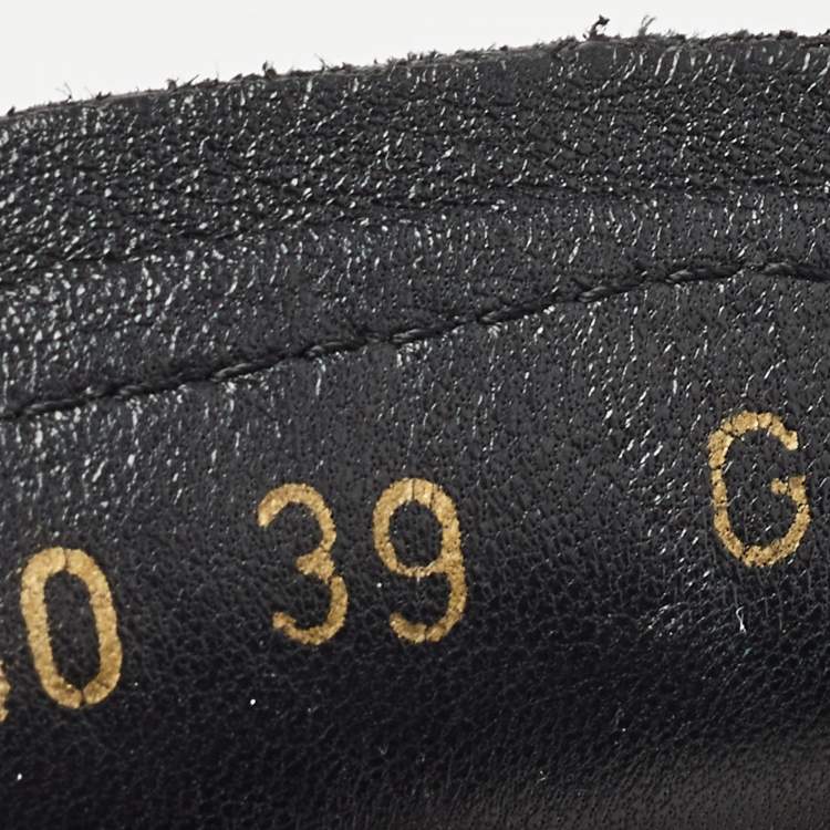 Pre Owned Gucci Black Suede Bamboo Horsebit Loafers Size 39