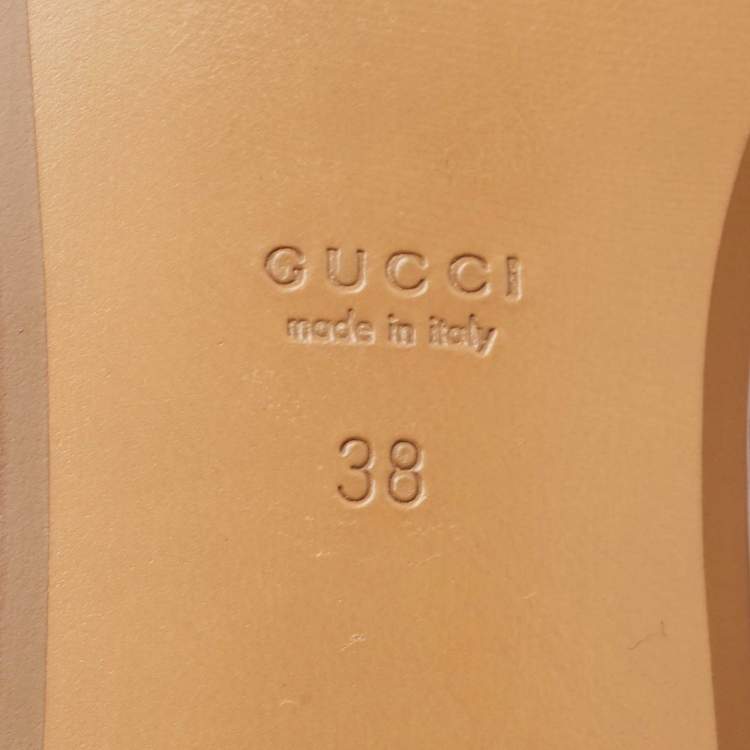 Pre Owned Gucci Black Perforated GG Leather Ballet Flats Size 38