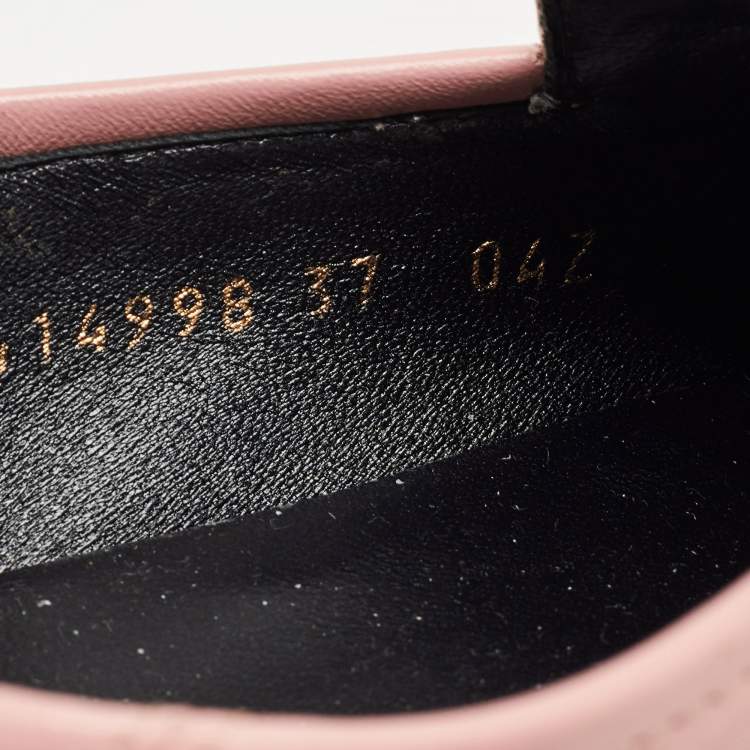 Pre Owned Gucci Pink Leather Jordaan Loafers Size 37