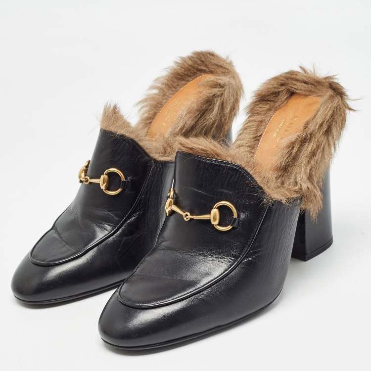 Gucci fur lined mules deals